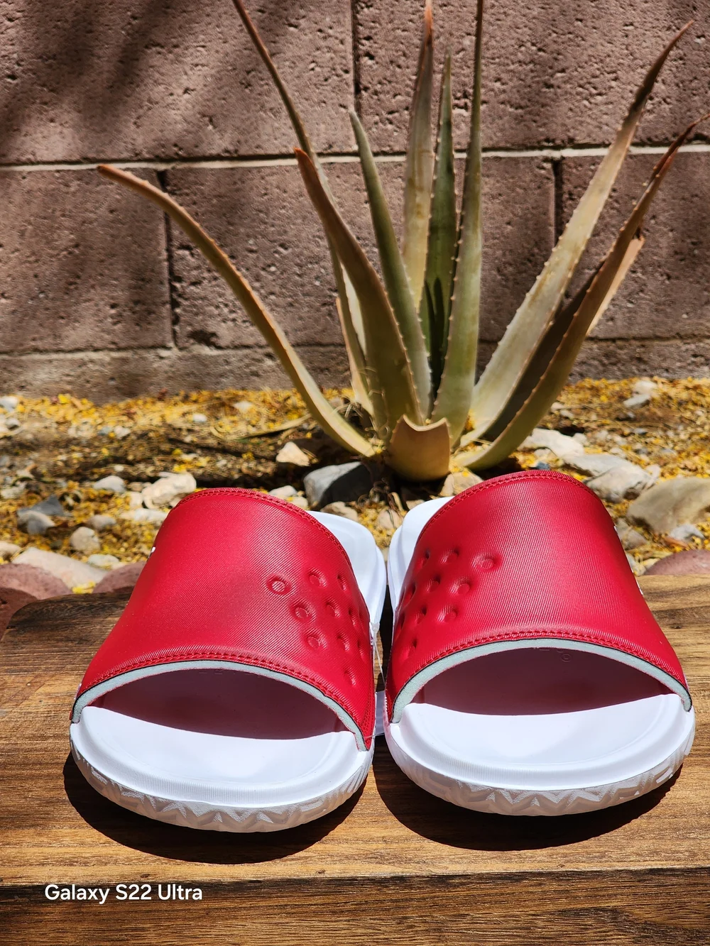 Nike Men's Jordan Play Varsity Red/White Slides Size 10 - Picture 3 of 6